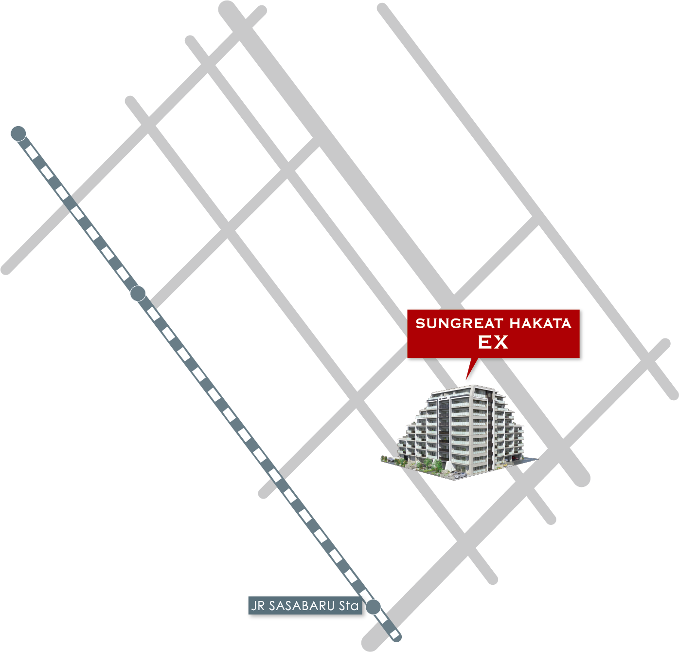 サングレート博多EX周辺の地図画像