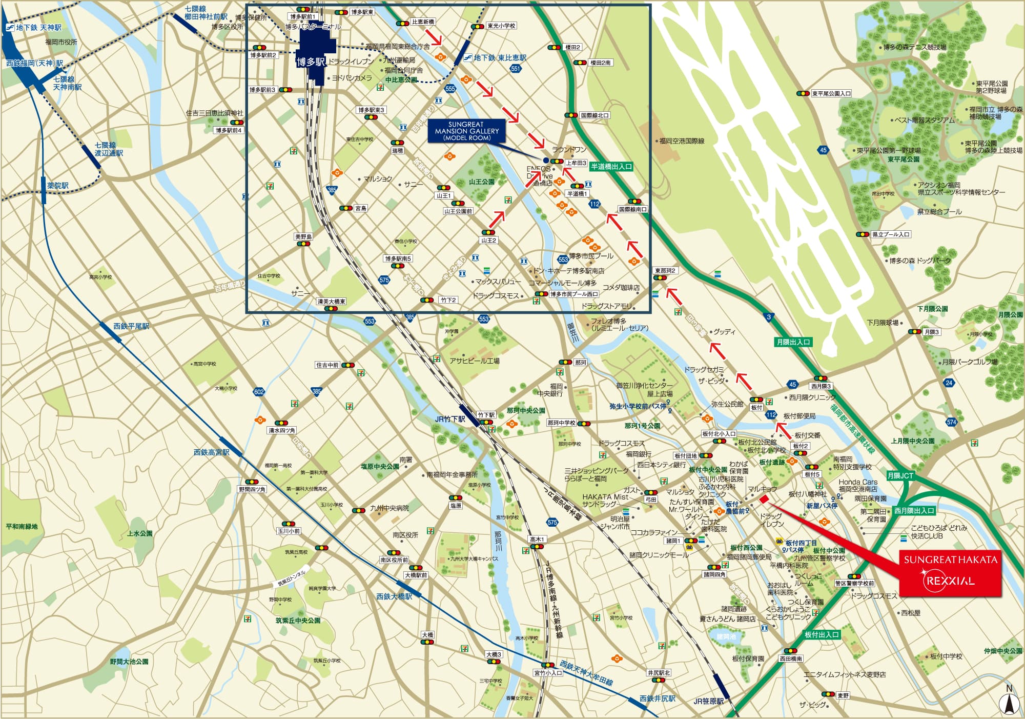 現地の案内図